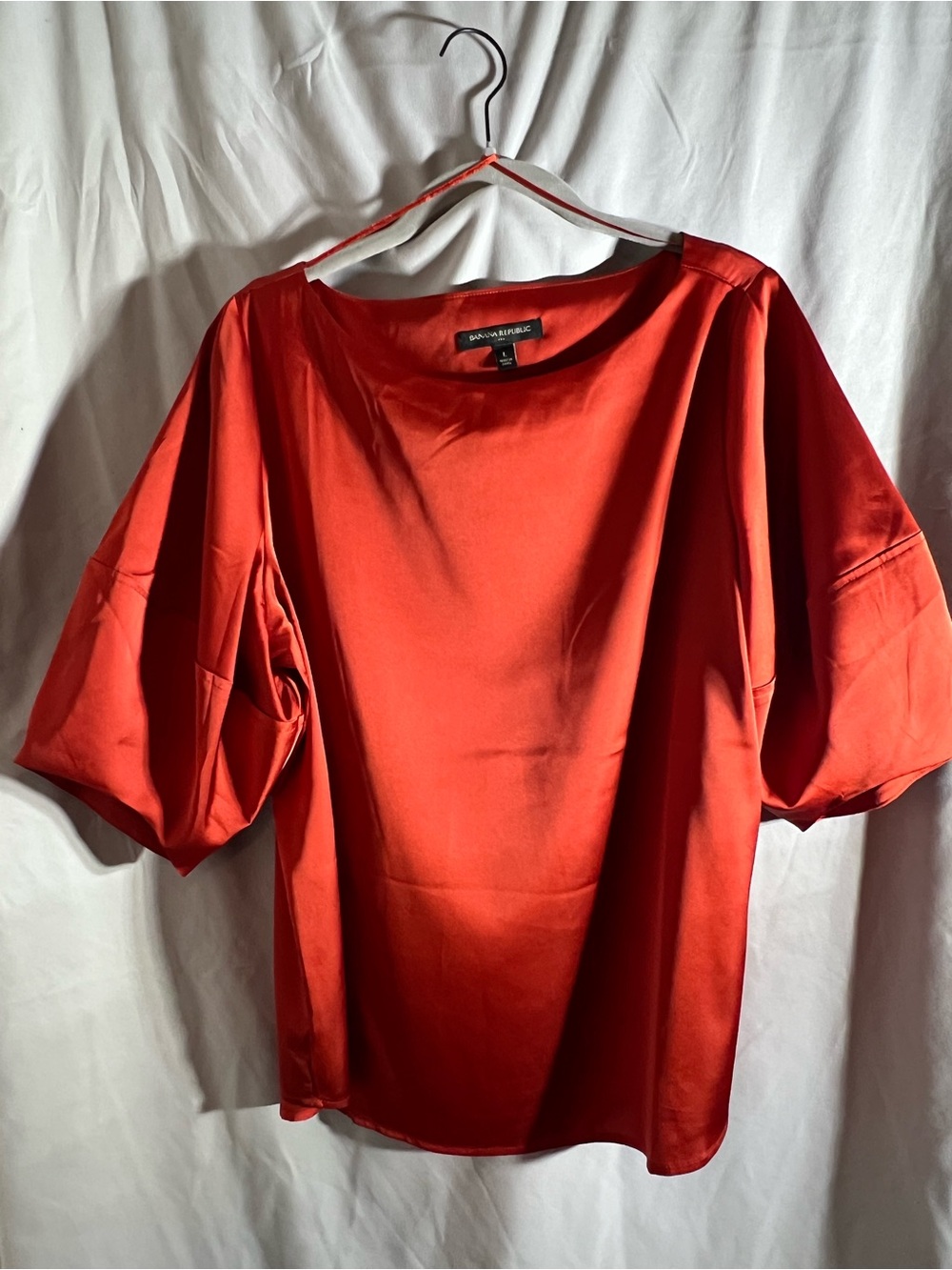 Banana Republic Puff Sleeve Satin Blouse
